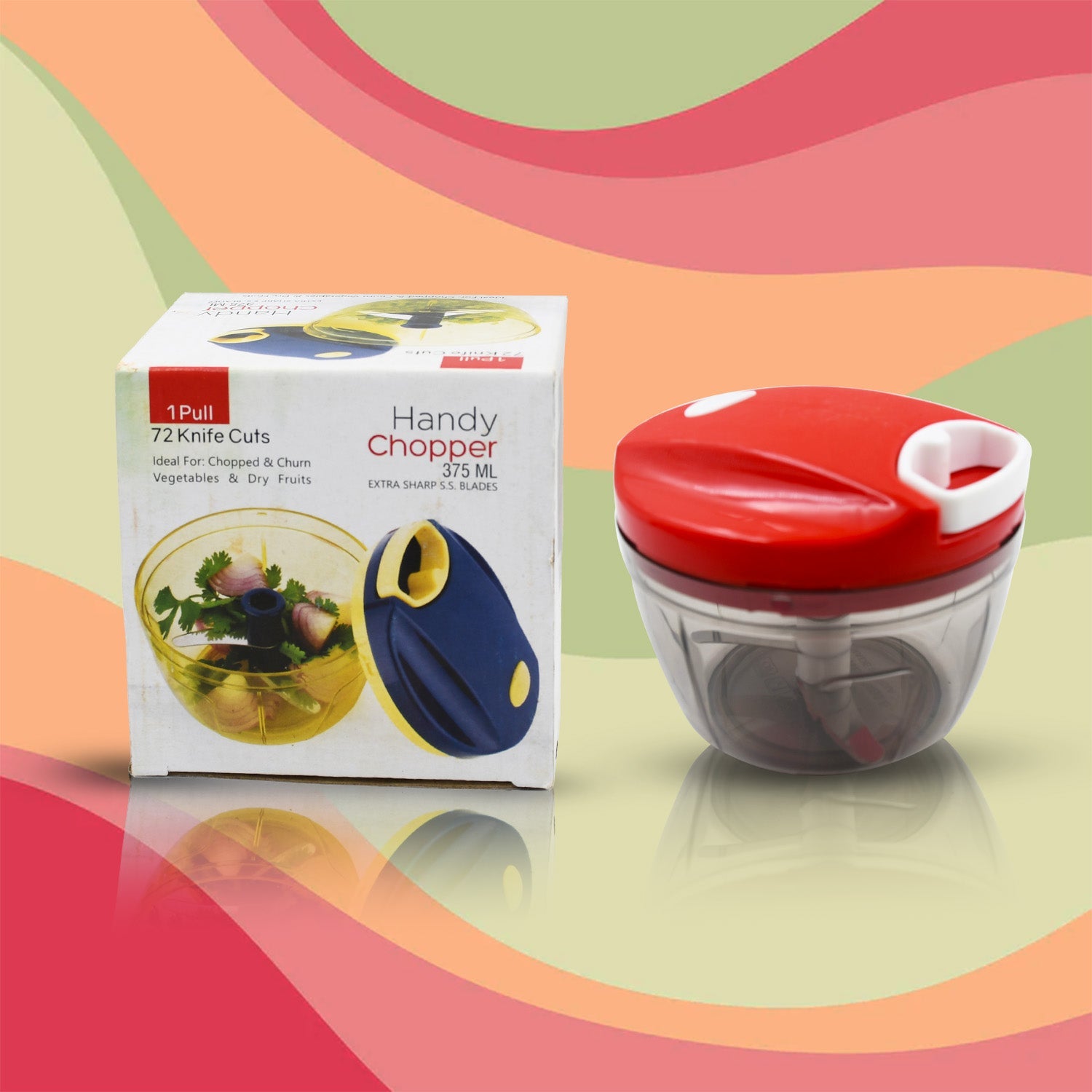 2283 Mix Color Manual Mini Small Plastic Food Chopper Handy Mini Plastic Vegetable Chopper Cutter, Onion Chopper Vegetables for Kitchen Accessories with 3 Blades (375 ml) (Mix 1 Pc) 2283 Mix Color Manual Mini Small Plastic Food Chopper Handy Mini Plastic Vegetable Chopper Cutter, Onion Chopper Vegetables for Kitchen Accessories with 3 Blades (375 ml) (Mix 1 Pc)